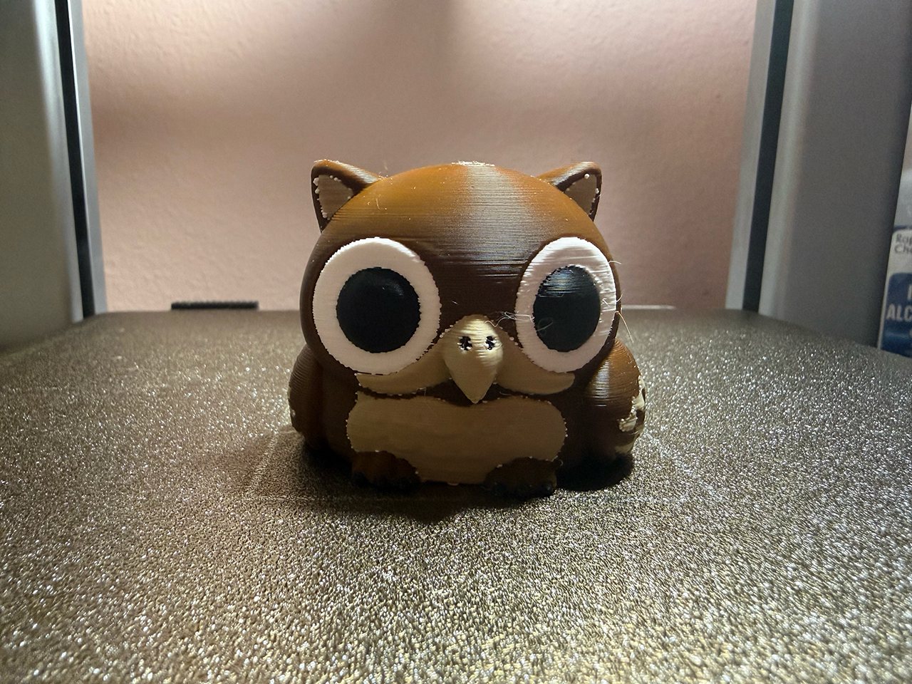 A multi-color printed owl